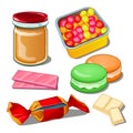 Sweet isolated on a white background. Colorful confections the best gift for the sweet tooth. Vector illustration.