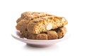 Sweet italian cantuccini cookies. Almonds biscuits Royalty Free Stock Photo