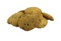 Sweet italian cookies, fresh biscuits with chocholate, snack food, isolated object