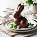 Sweet joy: Easter chocolate bunnies with taste traditions. Royalty Free Stock Photo