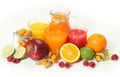 Sweet juice and fruits Royalty Free Stock Photo