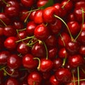 Sweet juicy natural and organic fresh cherry sour cherry, fruit background texture Royalty Free Stock Photo