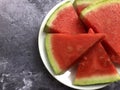 Sweet, juicy, organic watermelon slices.