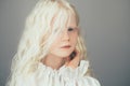 Sweet kid portrait natural beauty cute albino girl Royalty Free Stock Photo