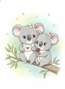 Sweet koala correspondence Royalty Free Stock Photo