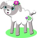 Sweet Lamb with Spiral Flower