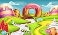 Sweet landscape. 3d vector background Royalty Free Stock Photo