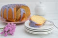 Sweet lavender lemon sponge cake