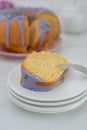 Sweet lavender lemon sponge cake