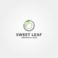 Sweet Leaf mechanical gear Vector logo design