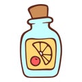 Sweet lemonade bottle icon, hand drawn style Royalty Free Stock Photo