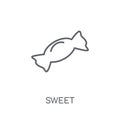 Sweet linear icon. Modern outline Sweet logo concept on white ba