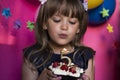 Princess birthday party. Make a wish concept. Anniversary, happiness, carefree childhood. Royalty Free Stock Photo