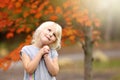 Sweet Little Girl Child Praying as She Looks up to the Sky