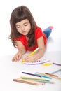 Sweet little girl doodling