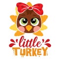 Sweet little miss Turkey vector illustration for girl.