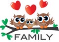 A sweet little owl family Royalty Free Stock Photo