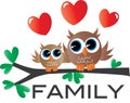 A sweet little owl family Royalty Free Stock Photo