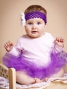 Sweet little princess wearint tutu skirt Royalty Free Stock Photo