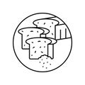 Sweet loaf toppings crumbs in circle icon. Simple line, outline vector of bakery icons for ui and ux, website or mobile