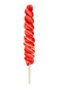 Sweet lollipop red color isolated on white Royalty Free Stock Photo