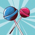 Sweet lollipops candies icons