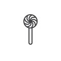 Sweet lollypop line icon