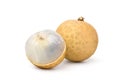 Sweet longan fruit on white