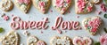 Sweet Love Captivating Cookies Arranged In A Creative Flat Lay