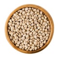 Sweet lupin beans in a bowl over white