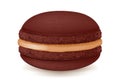 Sweet macaroon dessert on white.