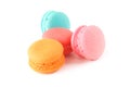 Sweet macaroons on white background