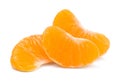 Sweet mandarin slices isolated on white background. Fresh fruits. Royalty Free Stock Photo