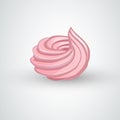 Homemade Marshmallow, pink sweet zephyr, vector illustration