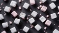 Sweet Marshmallows Candy Horizontal Background.