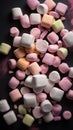 Sweet Marshmallows Candy Vertical Background.