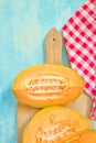 Sweet melon on rustic table Royalty Free Stock Photo