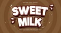 Sweet Milk Editable Text Effect Template Royalty Free Stock Photo