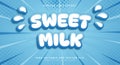 Sweet Milk Modern Style 3d editable text effect Royalty Free Stock Photo