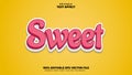 Sweet Text Effect, Editable Text effect Royalty Free Stock Photo