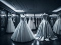 Sweet modern white wedding dress. ai generative