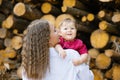 Sweet moments of life. Mom and child relax in the summer outdoors