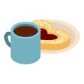 Sweet morning icon, isometric style