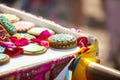 Sweet mountain-a traditional cake-sweet treat of Indian culture, as well as Krishnas, timed to the Vedic festival Govardhana Puja