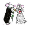 Sweet mouses bride and groom