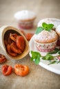 Sweet muffins with dried apricots Royalty Free Stock Photo