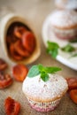 Sweet muffins with dried apricots Royalty Free Stock Photo