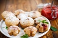 Sweet muffins with fruit jam inside