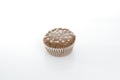 Sweet muffins on white background