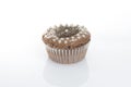 Sweet muffins on white background